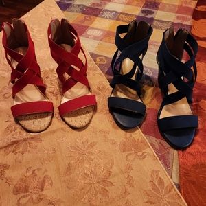 Liz Claiborne Red & Blue sandals
